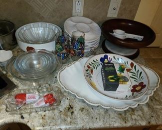 Assorted Kitchen Contents (Pots & Pans, Glassware, China, Crystal, Utensils, Etc.)