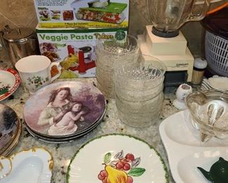 Assorted Kitchen Contents (Pots & Pans, Glassware, China, Crystal, Utensils, Etc.)