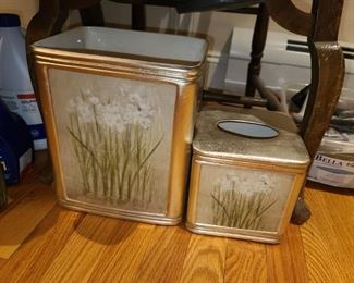 Bathroom Trashcan & Tissue Holder Set
