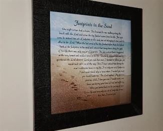 Footprints In The Sand Wall Plaque Sign