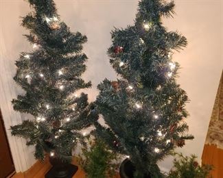 Light Up Christmas Topiary Trees