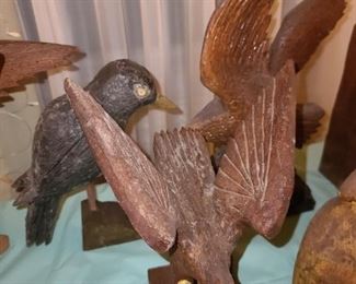 Hand Carved Wooden Figurine Collection