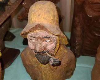 Hand Carved Wooden Figurine Collection