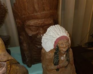 Hand Carved Wooden Figurine Collection