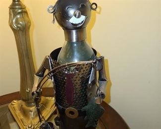Tin Fisherman Bottle Decor