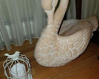 Oversized Pottery Swan Planter