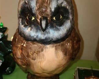 Vintage Italian Painted Ceramic Owls