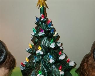 Vintage Ceramic Light-Up Christmas Tree
