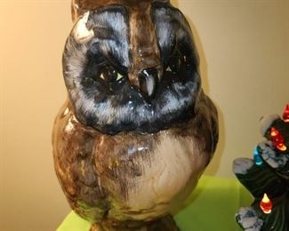 Vintage Italian Painted Ceramic Owls