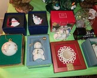 Assorted Designer Christmas Ornaments (Lenox, Dept.56, Waterford, Etc.)