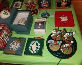 Assorted Designer Christmas Ornaments (Lenox, Dept.56, Waterford, Etc.)