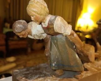 Hand Carved Figurine Display