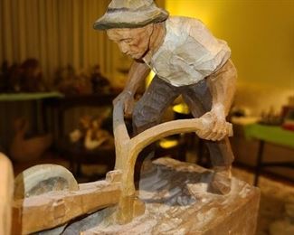 Hand Carved Figurine Display