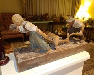 Hand Carved Figurine Display