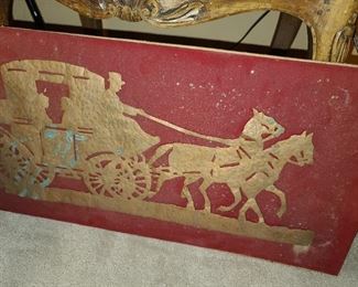 Copper Stagecoach Wall Plaque/Sign