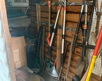 assorted garden tools