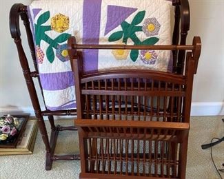 Wooden Racks and Quilt 