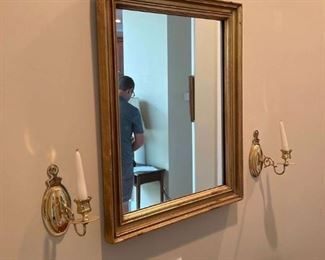 Wall Mirror and Sconces 