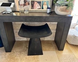 Gorgeous heavy console table - black grey wash - from 21 million dollar estate! $400 New Addition - available Aug 20th