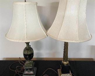 Brass Corinthian Style Column Lamp French Neo Greek Style Lamp