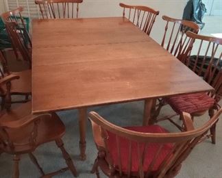 Dining Room Table with 8 ColonialStyle Chairs