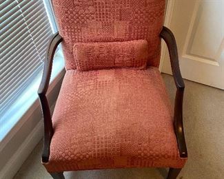 English George III Style Armchair Upholstered in Textured Red Fabric