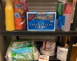 Paper Plastic Goods Lot Cups Cutlery Plates Plus