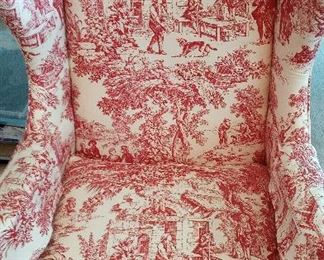 Queen Anne Style Wingback Chair Williamsburg Style