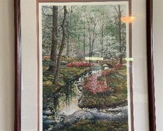 William Mangums Springtime In Fisher Park Signed with Note