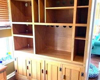 NOW $75 Custom built bookcase/storage unit, purchased at the Philadelphia Craft Festival. 77" H x 64.5" W x 19" D. Comes apart into two sections for moving.  Additional photos available.