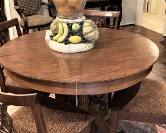 Claw foot table; 4 chairs sold separately from table