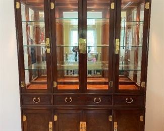 VINTAGE MING TREASURE COLLECTION-BUFFET AND ILLUMINATED HUTCH-BY DREXEL HERITAGE