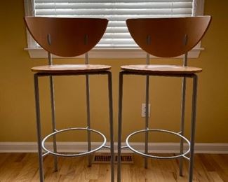 PAIR OF MODERNIST OFFICE BAR HEIGHT CHAIRS