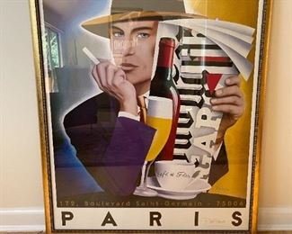 SIGNED "CAFE DE FLORE" POSTER BY RAZZIA