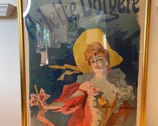 GOLD GILT FRAMED JULES CHERET POSTER "SCALA ARLETTE DORGERE"