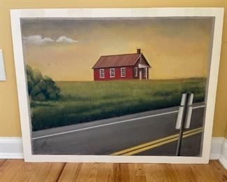 ORIGINAL ART BY BRUCE WITHERS "RED BARN"