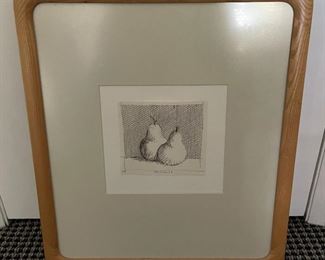 SIGNED DRAWING "PAIR OF PEARS" '68