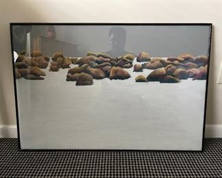 ORIGINAL ART BY BRUCE WITHERS "BROWN STONES/BOULDERS ON WHITE GROUND"