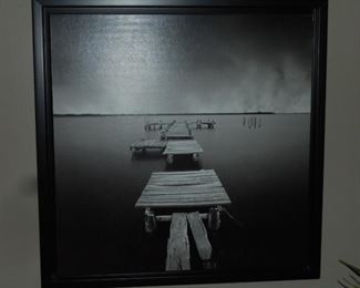 black & white picture of dock