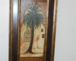 Framed picture of palm tree