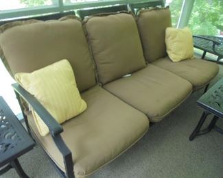 Patio couch/love seat/end table/coffee table/1/4 round table