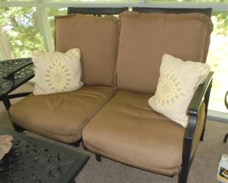 Patio couch/love seat/end table/coffee table/1/4 round table