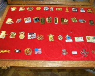 Collection 1996 Olympic pins in wood case