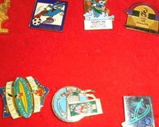 Collection 1996 Olympic pins in wood case
