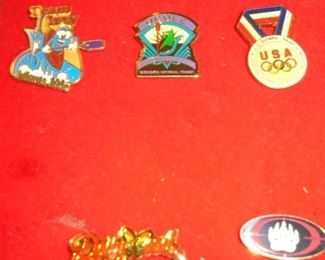 Collection 1996 Olympic pins in wood case