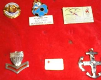 Collection 1996 Olympic pins in wood case