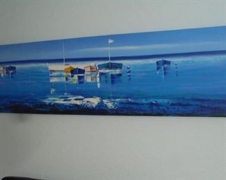 Blue coastal boating scene