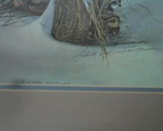 Barnwood frame matted picture 'Winter Refuse' Ben Hampton  #499/1500  signed