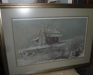 Framed / matted 'Winter outh'  Ben hampton 1975
