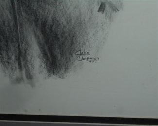 Framed/matted 'Half Length' trotter horse  16x20  John Chapman 1997